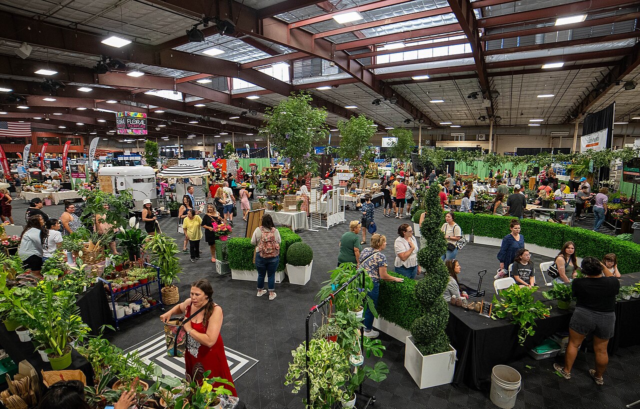 Displays and visitors at a Maricopa County home show in 2024.