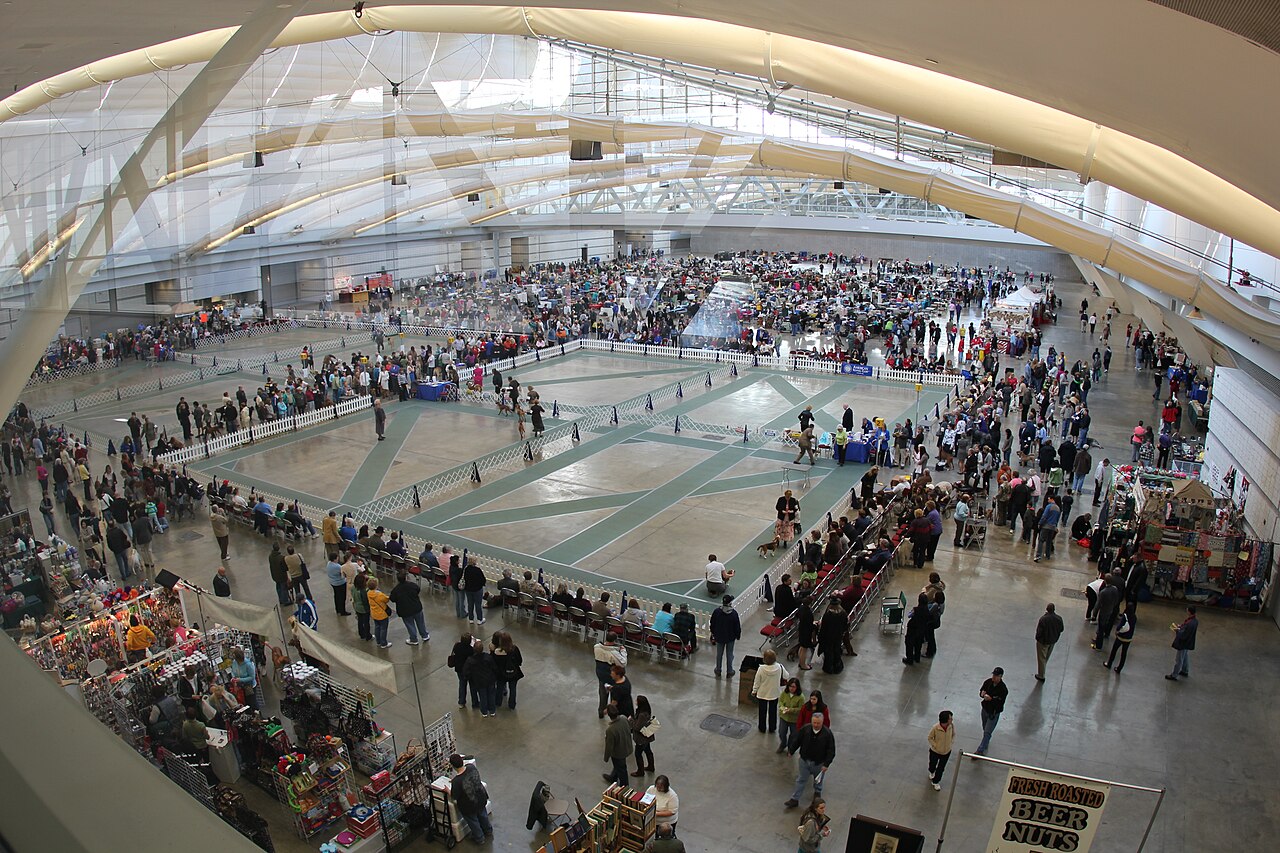 A dog-show floor at Pittsburgh’s convention center.