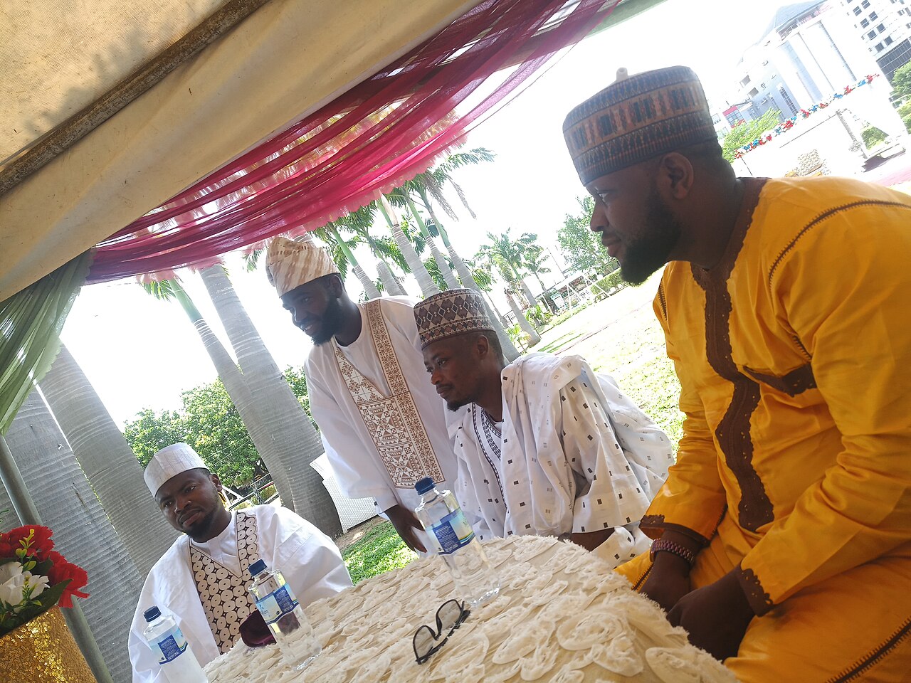 A wedding reception gathering in Abuja, Nigeria.